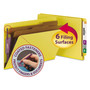 Smead End Tab Pressboard Classification Folders, Six SafeSHIELD Fasteners, 2" Expansion, 2 Dividers, Legal Size, Yellow, 10/Box Product Image 