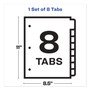 Avery Print and Apply Index Maker Clear Label Dividers, Big Tab, 8-Tab, 11 x 8.5, White, 1 Set Product Image 