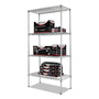 Alera NSF Certified Industrial Four-Shelf Wire Shelving Kit, 36w x 18d x 72h, Silver Product Image 