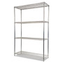 Alera NSF Certified Industrial Four-Shelf Wire Shelving Kit, 48w x 18d x 72h, Silver Product Image 