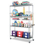 Alera NSF Certified Industrial Four-Shelf Wire Shelving Kit, 36w x 24d x 72h, Silver Product Image 