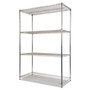 Alera NSF Certified Industrial Four-Shelf Wire Shelving Kit, 48w x 24d x 72h, Silver Product Image 