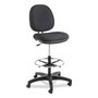 Alera Interval Series Swivel Task Stool, Supports Up to 275 lb, 23.93" to 34.53" Seat Height, Black Fabric Product Image 
