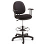 Alera Interval Series Swivel Task Stool, Supports Up to 275 lb, 23.93" to 34.53" Seat Height, Black Fabric Product Image 