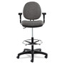 Alera Interval Series Swivel Task Stool, Supports 275 lb, 23.93" to 34.53" Seat Height, Graphite Gray Seat/Back, Black Base Product Image 