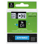 DYMO D1 High-Performance Polyester Removable Label Tape, 0.25" x 23 ft, Black on White Product Image 