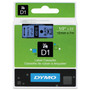 DYMO D1 High-Performance Polyester Removable Label Tape, 0.5" x 23 ft, Black on Blue Product Image 
