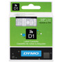 DYMO D1 High-Performance Polyester Removable Label Tape, 0.5" x 23 ft, White on Clear Product Image 