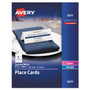 Avery Small Textured Tent Cards, White, 3.75 x 1.44, 6 Cards/Sheet, 25 Sheets/Pack Product Image 