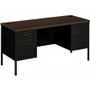 HON Metro Classic HP3231 Credenza Pedestal Base - 29.5" Height x 60" Width x 24" Depth - 4 x Box, File Drawer(s) - Double Pedestal - Square Edge - Finish: Mocha, Black Product Image 