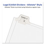 Avery Preprinted Legal Exhibit Side Tab Index Dividers, Allstate Style, 26-Tab, X, 11 x 8.5, White, 25/Pack Product Image 