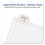 Avery Preprinted Legal Exhibit Side Tab Index Dividers, Allstate Style, 10-Tab, 13, 11 x 8.5, White, 25/Pack Product Image 