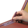 Smead Pressboard Classification Folders, Six SafeSHIELD Fasteners, 1/3-Cut Tabs, 2 Dividers, Letter Size, Red, 10/Box Product Image 
