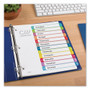 Avery Customizable TOC Ready Index Multicolor Tab Dividers, 12-Tab, 1 to 12, 11 x 8.5, White, Contemporary Color Tabs, 1 Set Product Image 