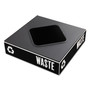 Safco Public Square Recycling Container Lid, Square Opening, 15.25w x 15.25d x 2h, Black Product Image 