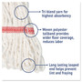 Boardwalk Super Loop Wet Mop Head, Cotton/Synthetic Fiber, 5" Headband, Large Size, White, 12/Carton Product Image 