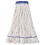 Boardwalk Super Loop Wet Mop Head, Cotton/Synthetic Fiber, 5" Headband, X-Large Size, White, 12/Carton Product Image 