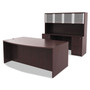 Alera Valencia Series Bow Front Desk Shell, 71" x 41.38" x 29.63", Mahogany Product Image 