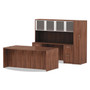 Alera Valencia Series Bow Front Desk Shell, 71" x 41.38" x 29.63", Modern Walnut Product Image 