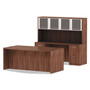 Alera Valencia Series Bow Front Desk Shell, 71" x 41.38" x 29.63", Modern Walnut Product Image 