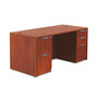 Alera Valencia Series Straight Front Desk Shell, 65" x 29.5" x 29.63", Medium Cherry Product Image 