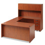 Alera Valencia Series Straight Front Desk Shell, 65" x 29.5" x 29.63", Medium Cherry Product Image 