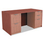 Alera Valencia Series Straight Front Desk Shell, 59.13" x 29.5" x 29.63", Medium Cherry Product Image 