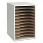 Wood Vertical Desktop Literature Sorter, 11 Compartments, 10.63 x 11.88 x 16, Gray (SAF9419GR) Product Image 