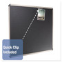 Prestige Euro-Style Embossed Foam Bulletin Board, 72 x 48, Black Surface, Euro Titanium Aluminum Frame (QRTB367T) Product Image 