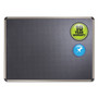 Quartet Prestige Euro-Style Embossed Foam Bulletin Board, 36 x 24, Black Surface, Euro Titanium Aluminum Frame Product Image 