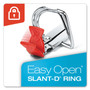Cardinal Premier Easy Open ClearVue Locking Slant-D Ring Binder, 3 Rings, 1" Capacity, 11 x 8.5, White Product Image 