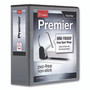 Cardinal Premier Easy Open ClearVue Locking Slant-D Ring Binder, 3 Rings, 4" Capacity, 11 x 8.5, Black Product Image 