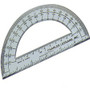 Charles Leonard 6" Open Center Protractor - Plastic - Clear - 12 / Box - (LEO77106) Product Image 