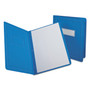 Oxford Title Panel and Border Front Report Cover, 3-Prong Fastener, Panel and Border Cover, 0.5" Cap, 8.5 x 11, Light Blue, 25/Box Product Image 