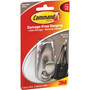 Command Adhesive Mount Metal Hook, Medium, Brushed Nickel Finish, 3 lb Capacity, 1 Hook and 2 Strips Product Image 