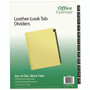Office Essentials Preprinted Black Leather Tab Dividers, 12-Tab, Jan. to Dec., 11 x 8.5, Buff, 1 Set Product Image 
