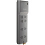 Belkin 8-Outlet Home/Office Surge Protector w/Telephone Line + Extended Cord - Black - Right Angle - 8 x AC Power - 1875 VA - 3390 J Product Image 