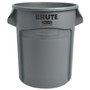 Rubbermaid Commercial Vented Round Brute Container, 20 gal, Plastic, Gray Product Image 