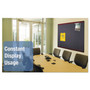 Quartet Prestige Plus Magnetic Fabric Bulletin Boards, 48" x 36", Gray Surface, Mahogany Finished Fiberboard/Plastic Frame Product Image 