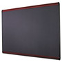 Quartet Prestige Plus Magnetic Fabric Bulletin Boards, 48" x 36", Gray Surface, Mahogany Finished Fiberboard/Plastic Frame Product Image 