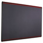 Quartet Prestige Plus Magnetic Fabric Bulletin Boards, 48" x 36", Gray Surface, Mahogany Finished Fiberboard/Plastic Frame Product Image 
