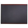 Quartet Prestige Plus Magnetic Fabric Bulletin Boards, 48" x 36", Gray Surface, Mahogany Finished Fiberboard/Plastic Frame Product Image 