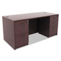 Alera Valencia Series Full Pedestal File, Left or Right, 2 Legal/Letter-Size File Drawers, Mahogany, 15.63" x 20.5" x 28.5" Product Image 