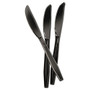 Boardwalk Heavyweight Polystyrene Cutlery, Knife, Plastic, Black, 1,000/Carton Product Image 