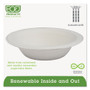 Eco-Products Renewable Sugarcane Bowls, 12 oz, Natural White, 50/Pack, 20 Packs/Carton Product Image 