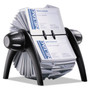 Durable VISIFIX Flip Rotary Business Card File, Holds 400 2.88 x 4.13 Cards, 8.75 x 7.13 x 8.06, Plastic, Black/Silver Product Image 