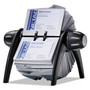 Durable VISIFIX Flip Rotary Business Card File, Holds 400 2.88 x 4.13 Cards, 8.75 x 7.13 x 8.06, Plastic, Black/Silver Product Image 