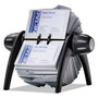 Durable VISIFIX Flip Rotary Business Card File, Holds 400 2.88 x 4.13 Cards, 8.75 x 7.13 x 8.06, Plastic, Black/Silver Product Image 