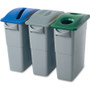 Rubbermaid Commercial Slim Jim Bottle and Can Recycling Top, 20.38w x 11.38d x 2.75h, Green Product Image 