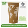 Eco-Products World Art Renewable and Compostable Hot Cups, 20 oz, Paper, Brown/White, 50/Pack, 20 Packs/Carton Product Image 